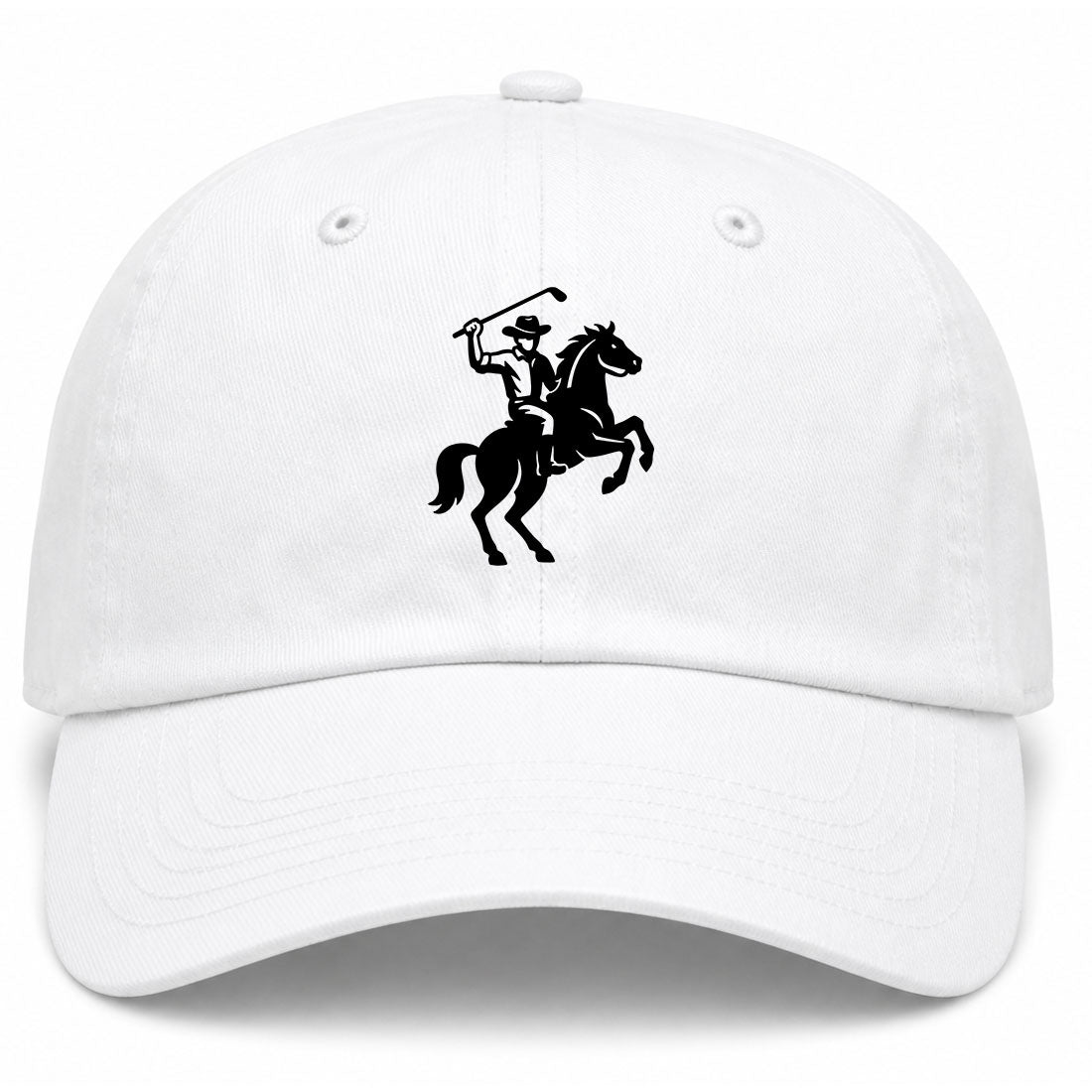 White Golf Cowboy Riding Horse Golf Dad Hat