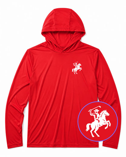 Red Golf Cowboy Riding Horse Men's Lightweight Performance Golf Hoodie