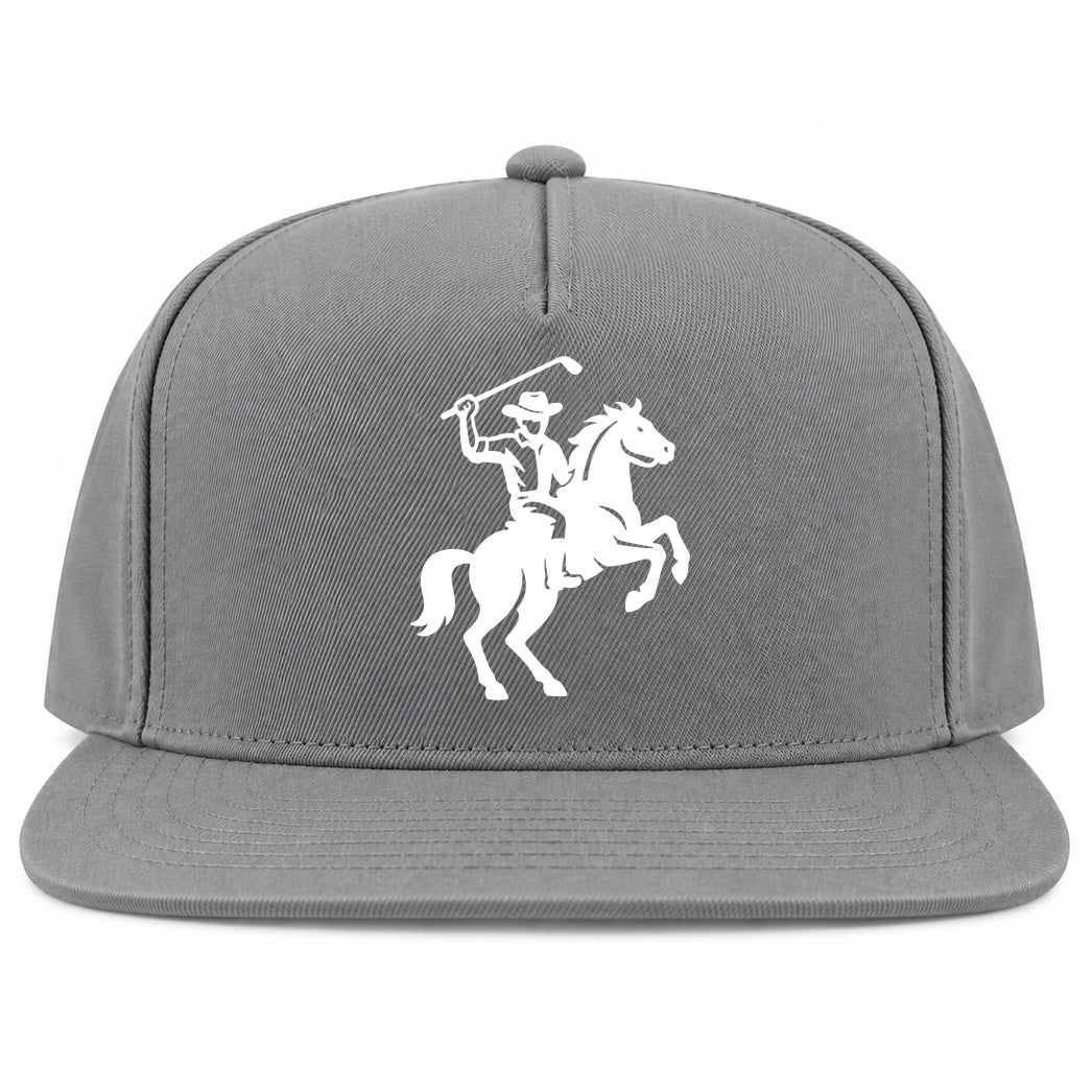 Grey Golf Cowboy Riding Horse Golf Snapback Hat