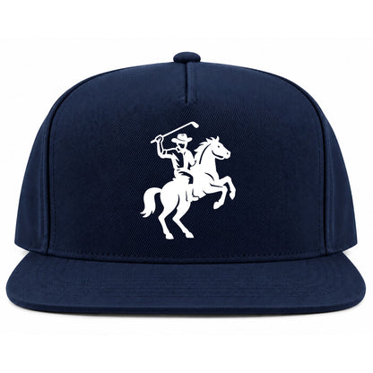 Navy Blue Golf Cowboy Riding Horse Golf Snapback Hat