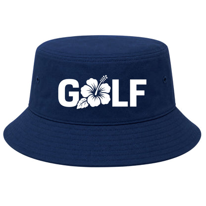 Navy Golf Hibiscus Flower Golf Bucket Hat