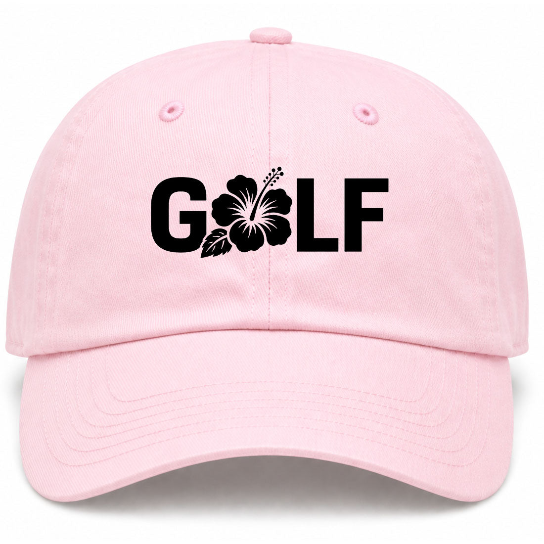 Pink Golf Hibiscus Flower Golf Dad Hat