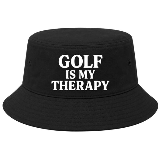 Black Golf Is My Therapy Golf Bucket Hat