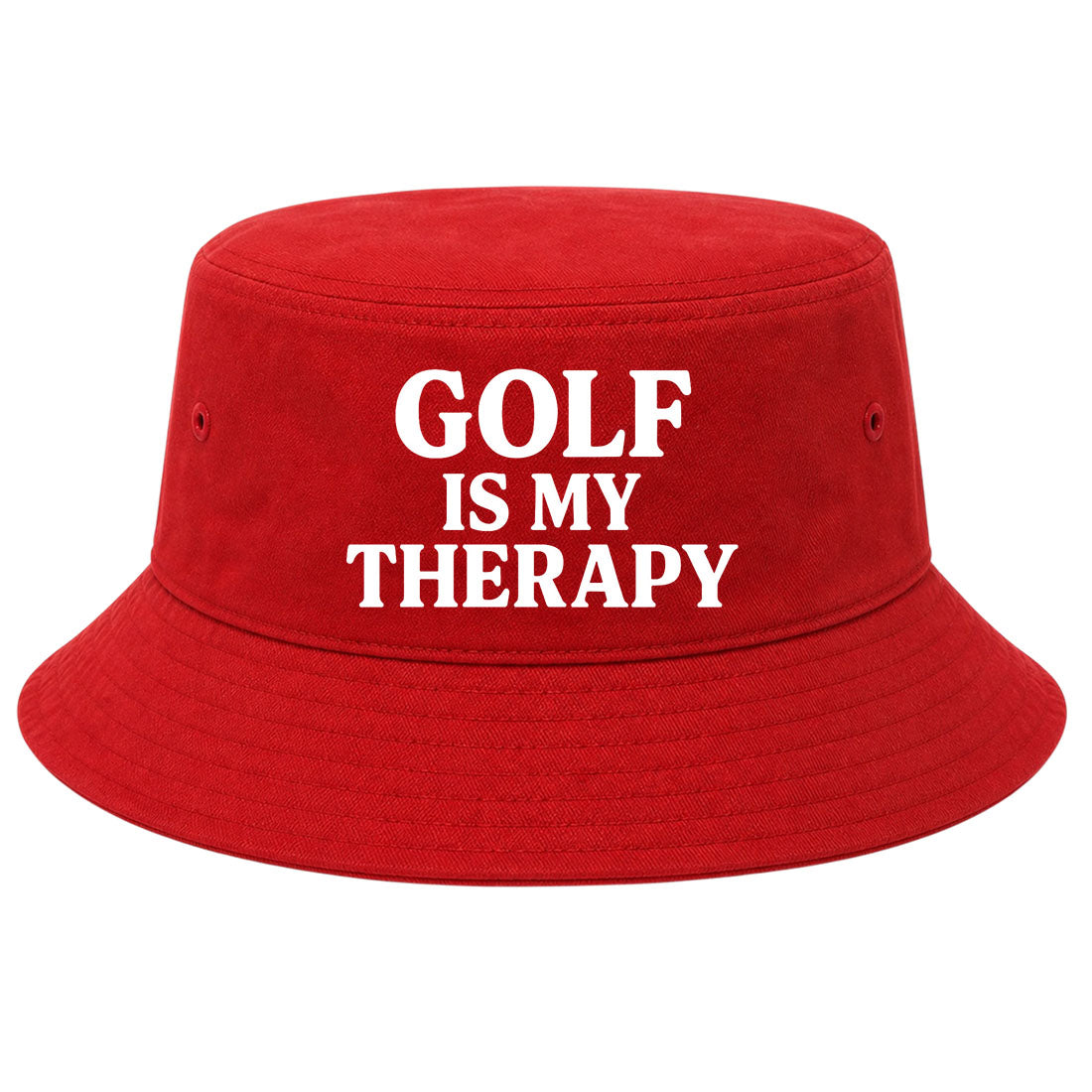 Red Golf Is My Therapy Golf Bucket Hat