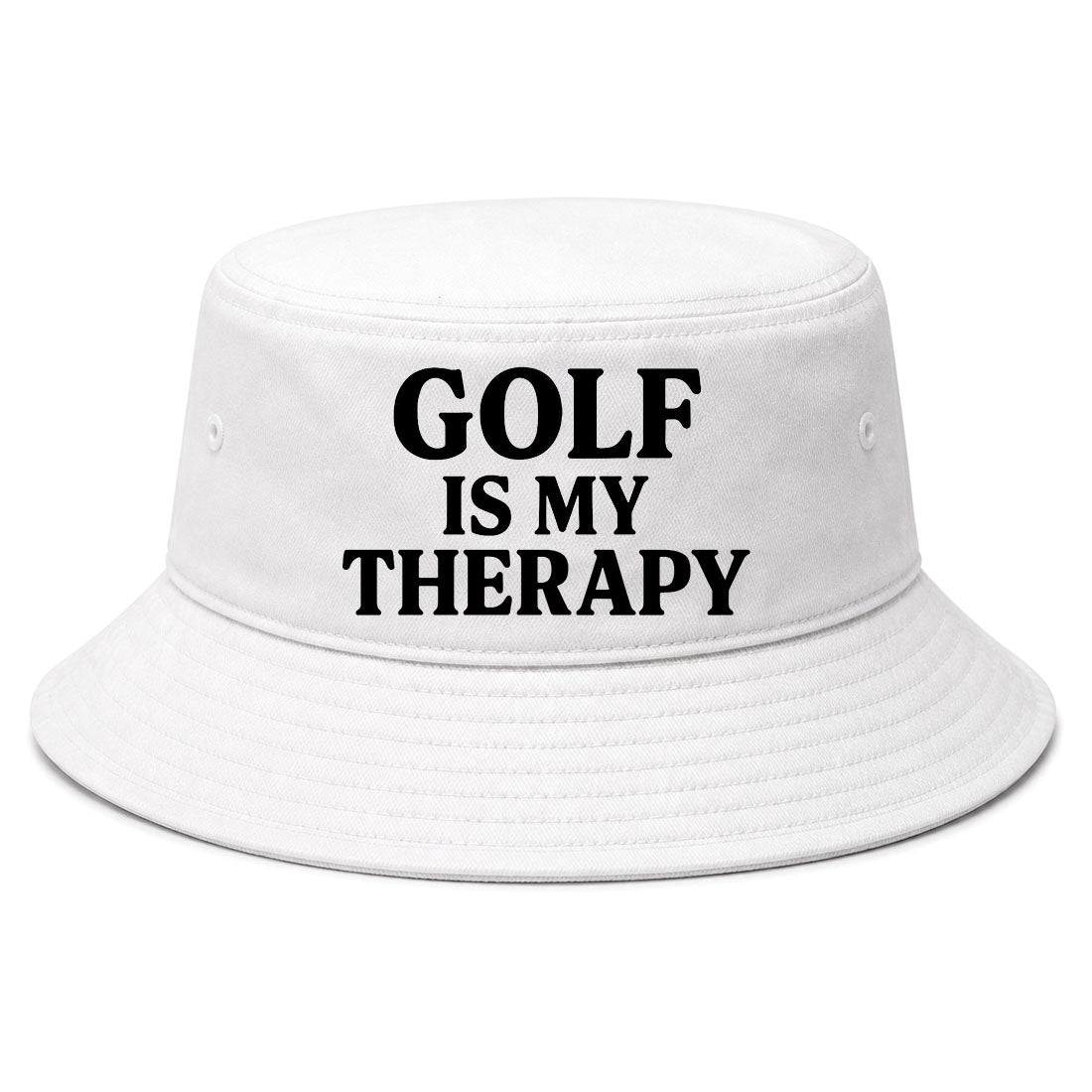 White Golf Is My Therapy Golf Bucket Hat