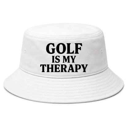 White Golf Is My Therapy Golf Bucket Hat