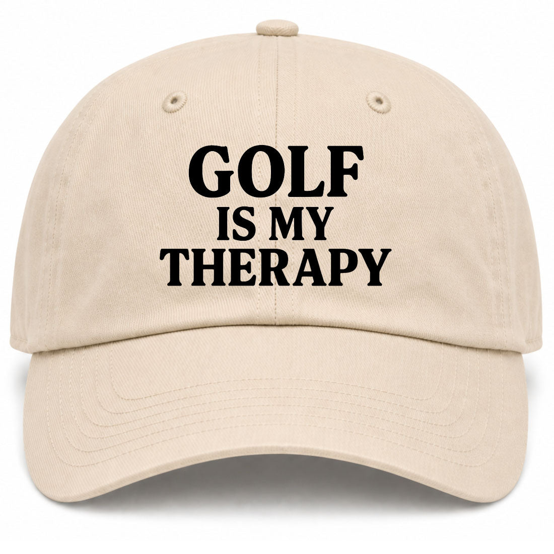 Beige Golf Is My Therapy Golf Dad Hat