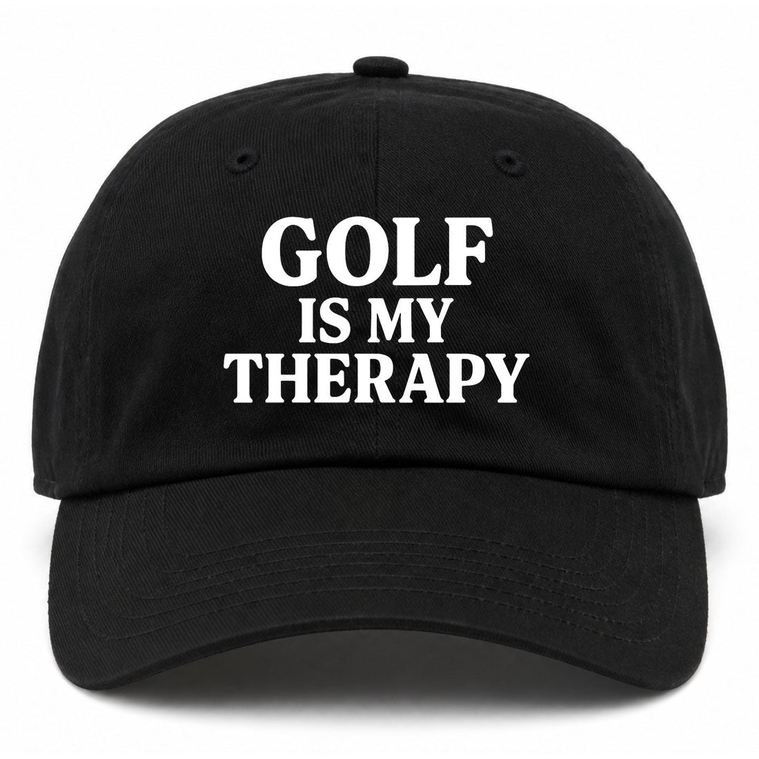 Black Golf Is My Therapy Golf Dad Hat