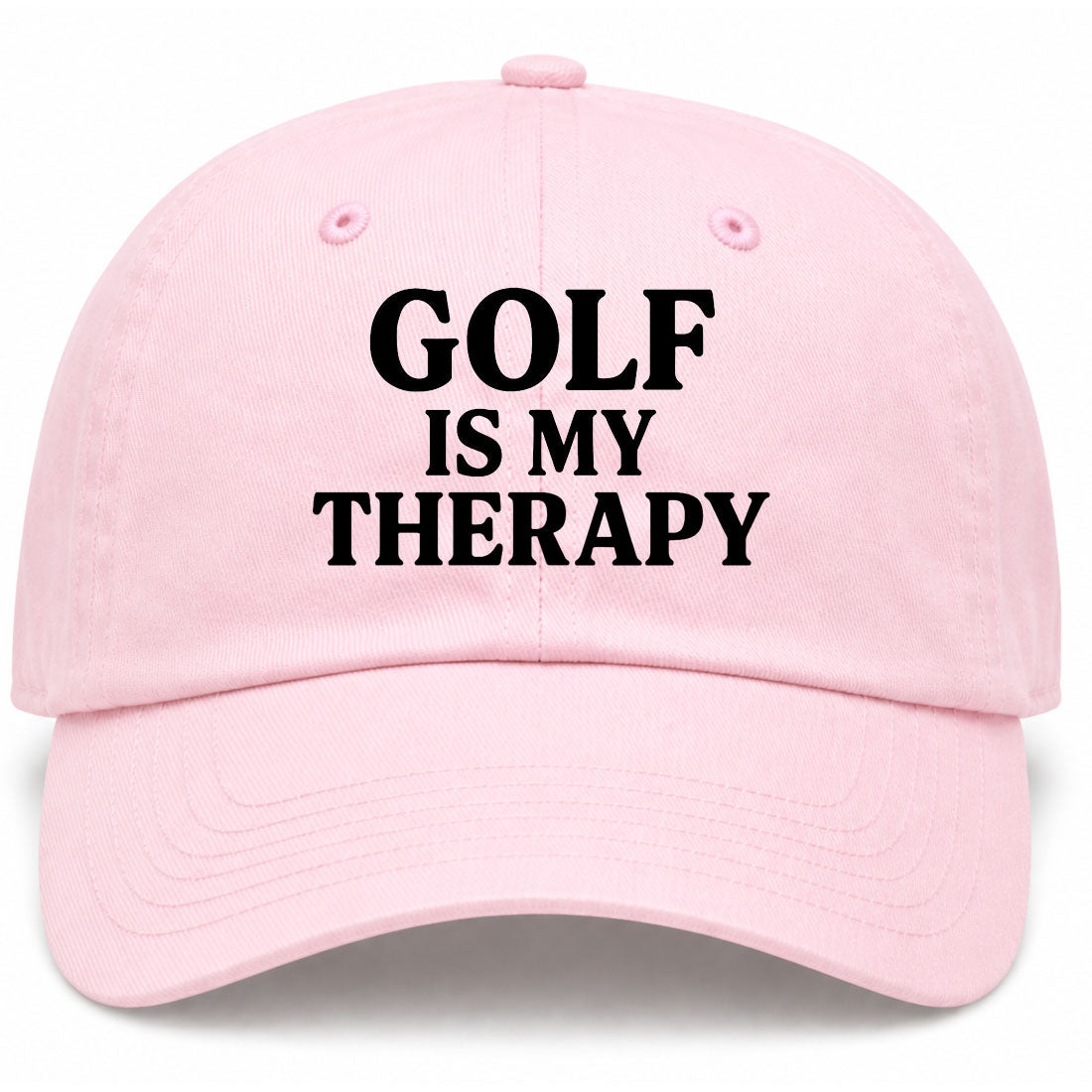 Pink Golf Is My Therapy Golf Dad Hat
