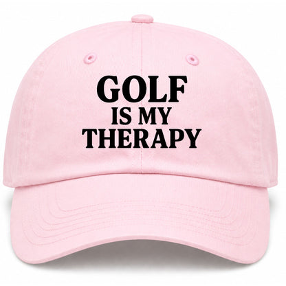Pink Golf Is My Therapy Golf Dad Hat