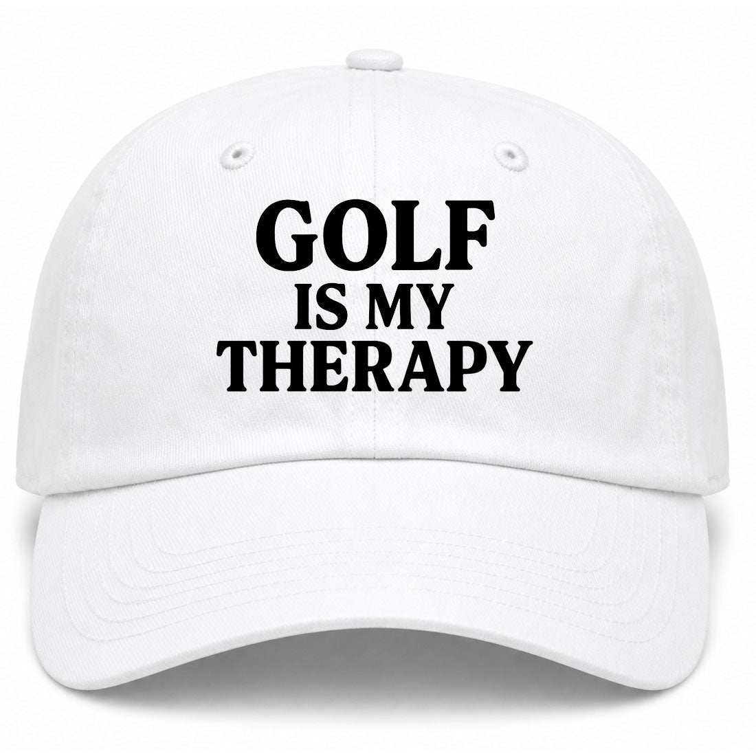 White Golf Is My Therapy Golf Dad Hat