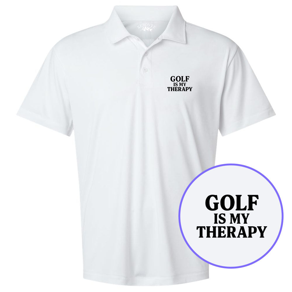 White Golf Is My Therapy Men's Golf Polo Shirt