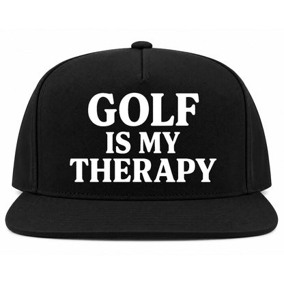 Black Golf Is My Therapy Golf Snapback Hat