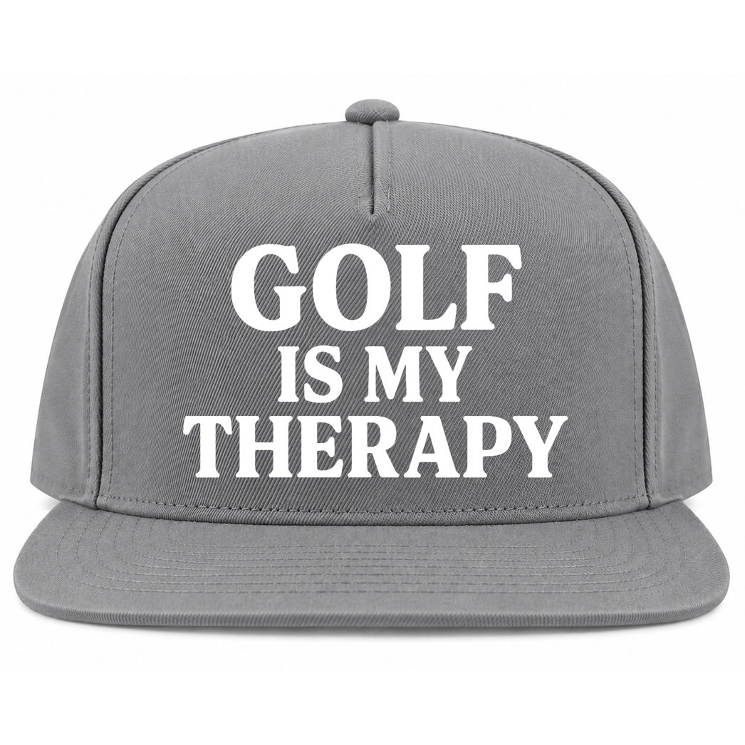 Grey Golf Is My Therapy Golf Snapback Hat