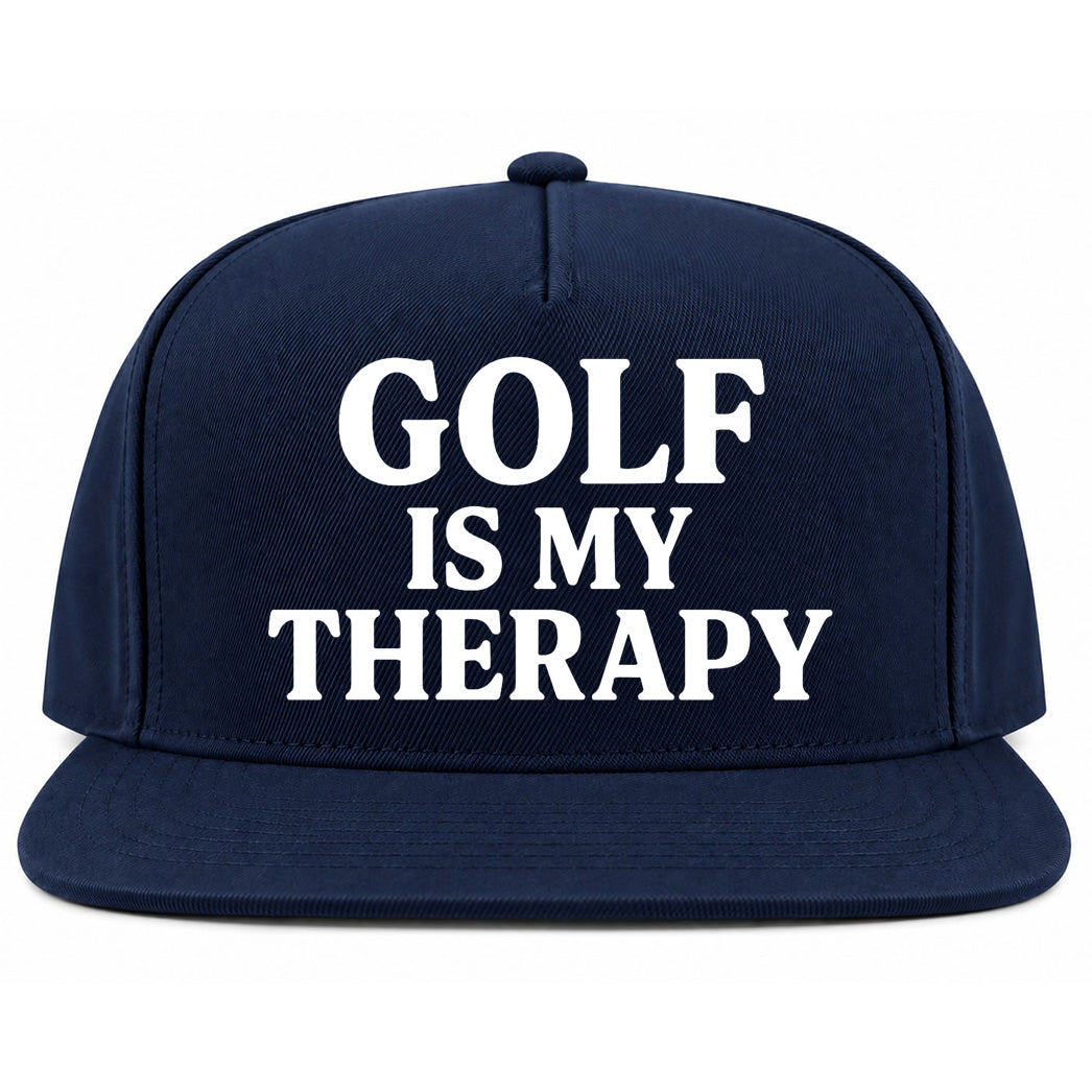 Navy Blue Golf Is My Therapy Golf Snapback Hat