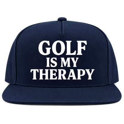 Navy Blue Golf Is My Therapy Golf Snapback Hat