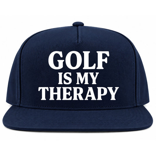 Navy Blue Golf Is My Therapy Golf Snapback Hat