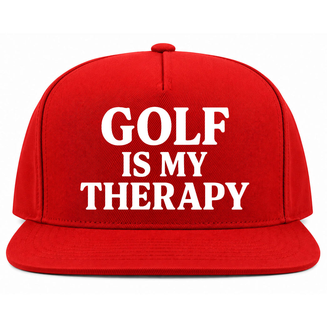 Red Golf Is My Therapy Golf Snapback Hat