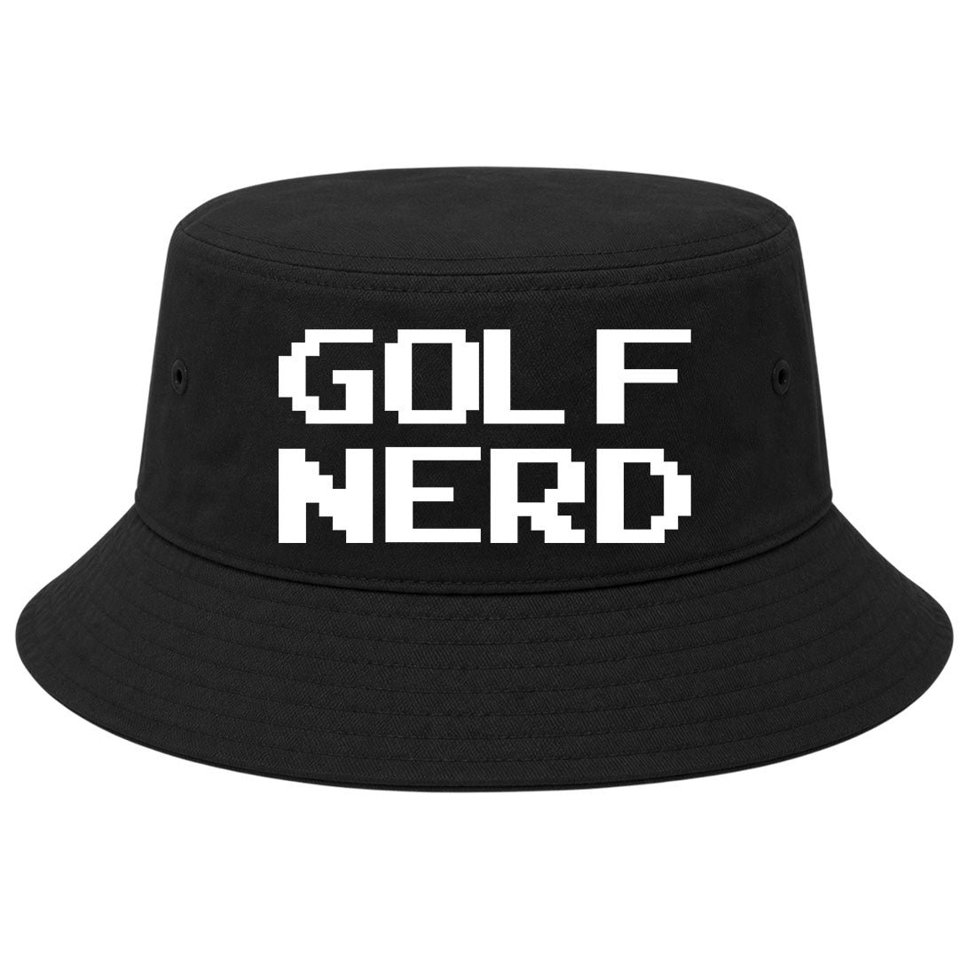 Black Golf Nerd Golf Bucket Hat