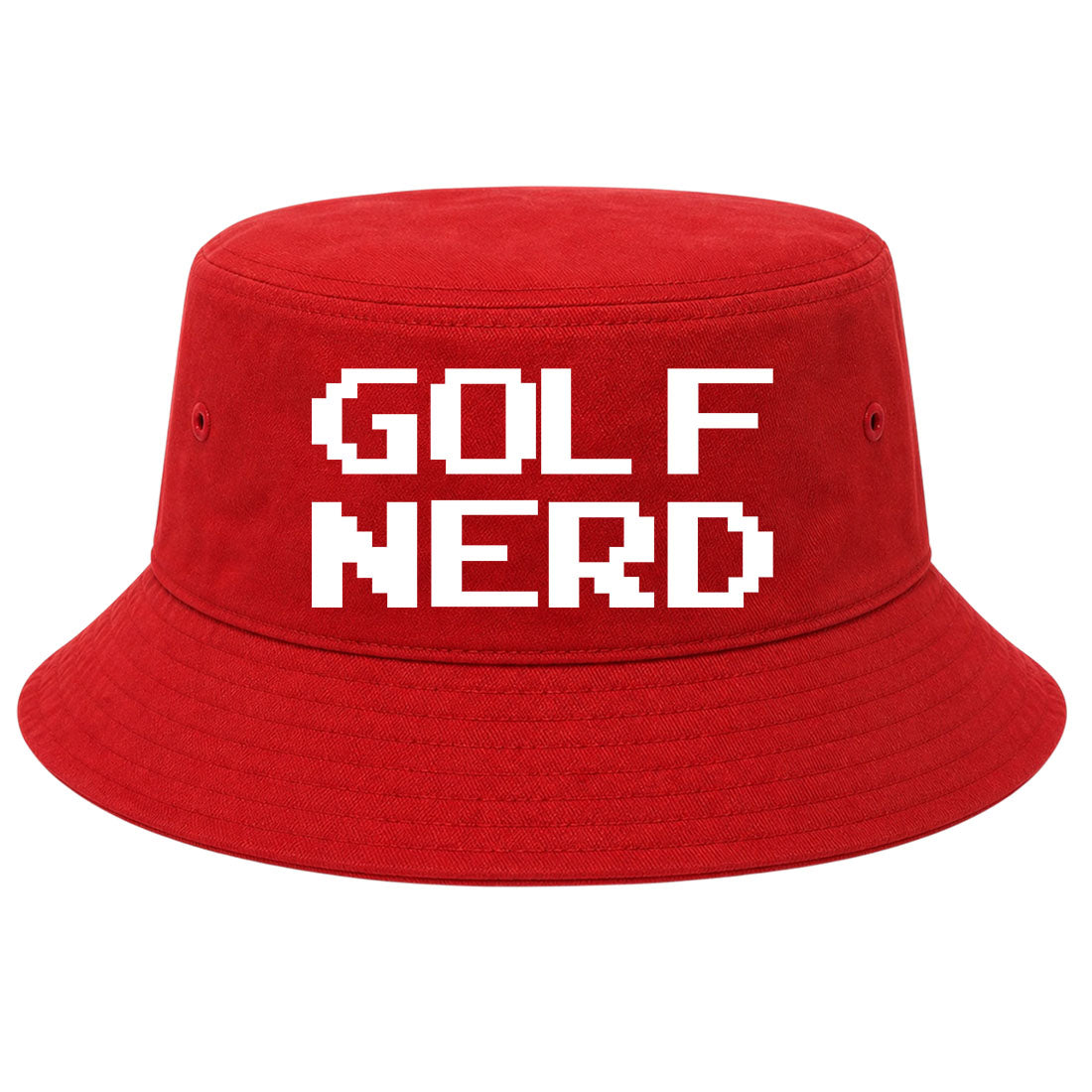 Red Golf Nerd Golf Bucket Hat