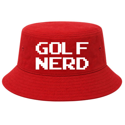 Red Golf Nerd Golf Bucket Hat