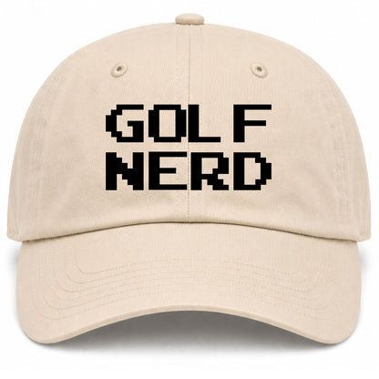 Beige Golf Nerd Golf Dad Hat