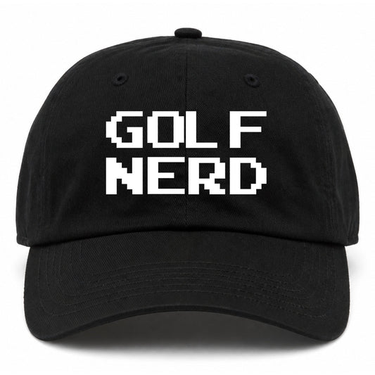 Black Golf Nerd Golf Dad Hat