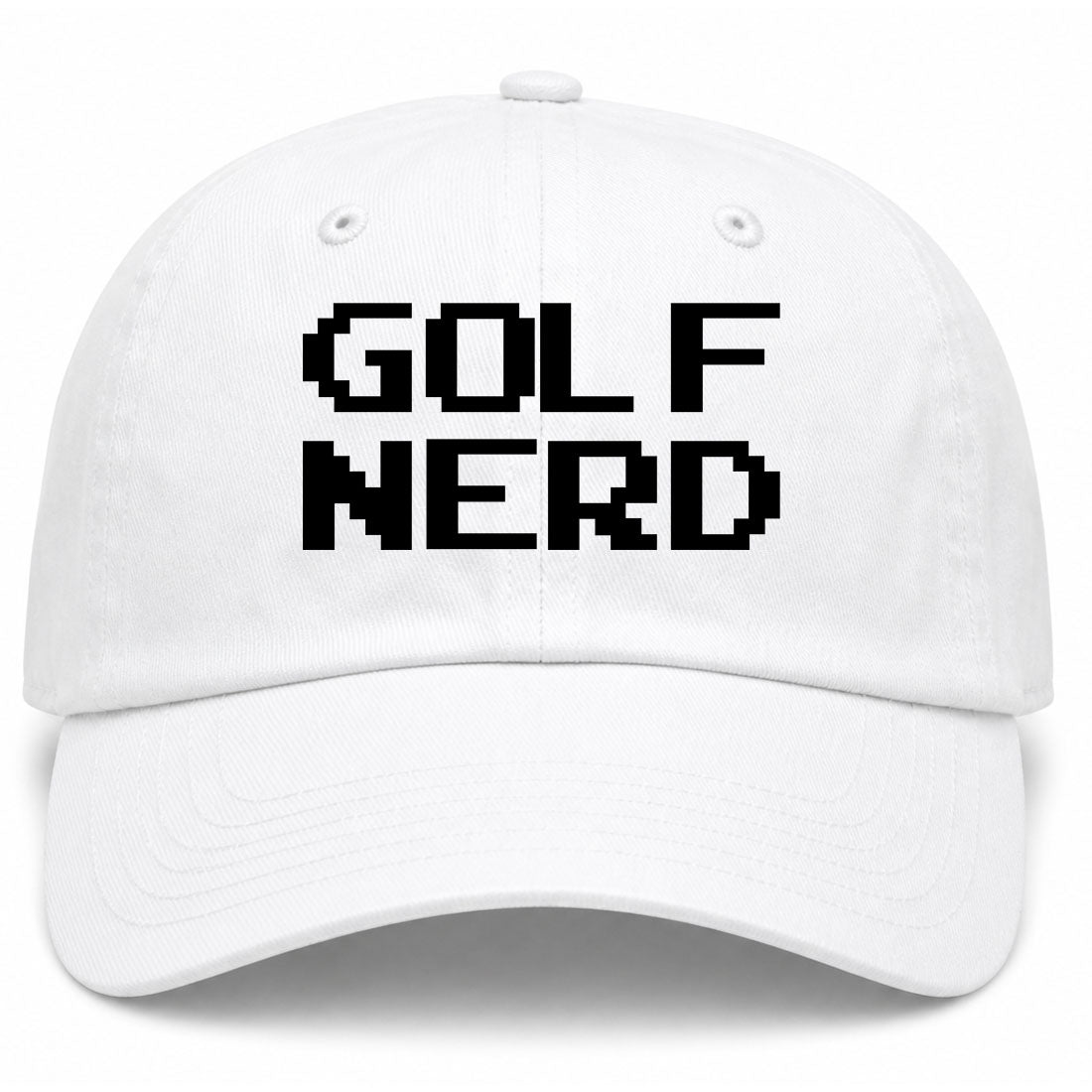 White Golf Nerd Golf Dad Hat
