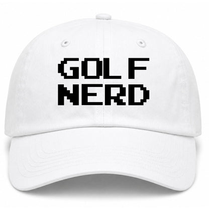 White Golf Nerd Golf Dad Hat