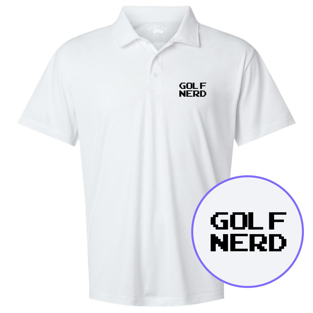 White Golf Nerd Men's Golf Polo Shirt