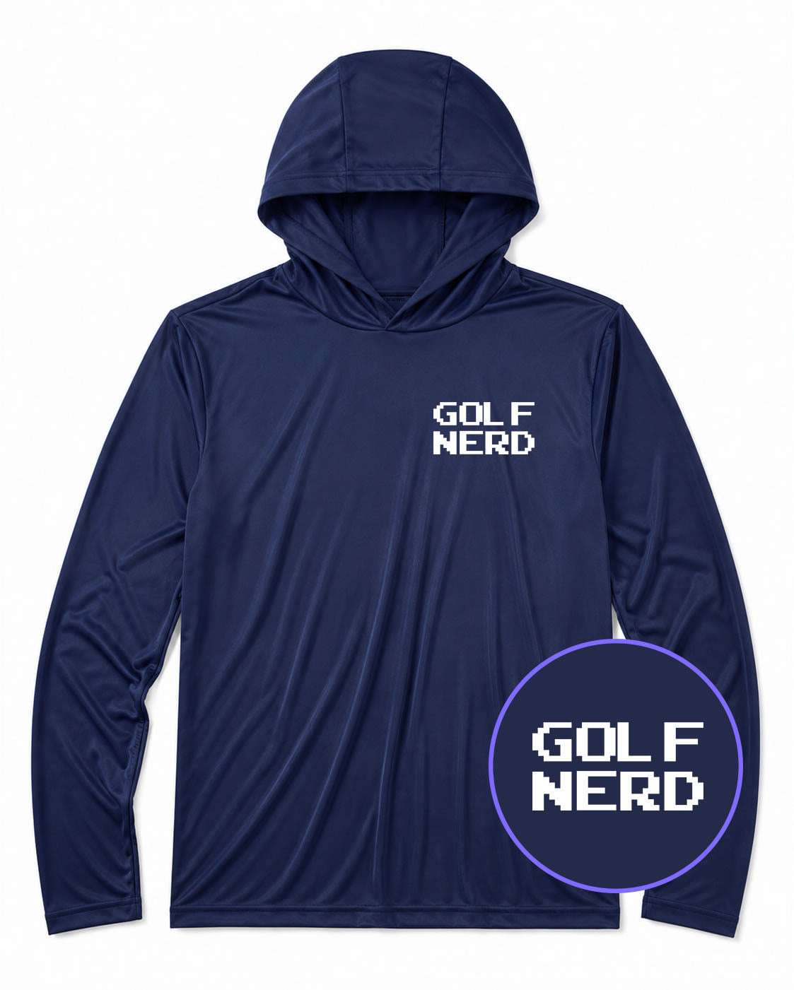 Navy Blue Golf Nerd Men's Lightweight Performance Golf Hoodie