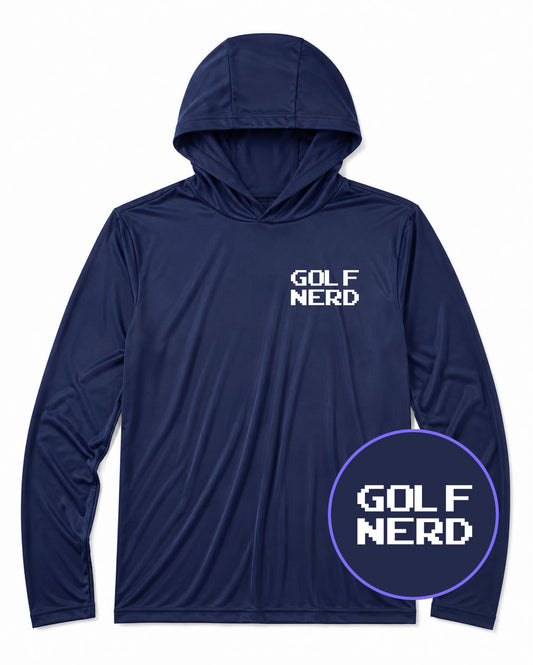 Navy Blue Golf Nerd Men's Lightweight Performance Golf Hoodie