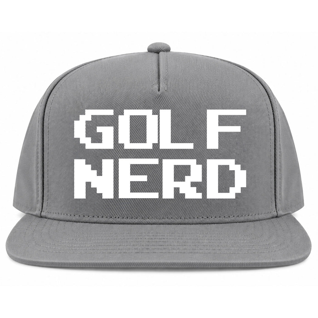 Grey Golf Nerd Golf Snapback Hat