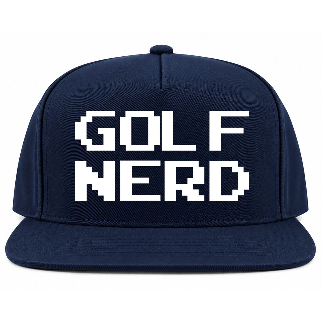 Navy Blue Golf Nerd Golf Snapback Hat