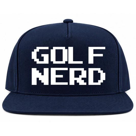 Navy Blue Golf Nerd Golf Snapback Hat