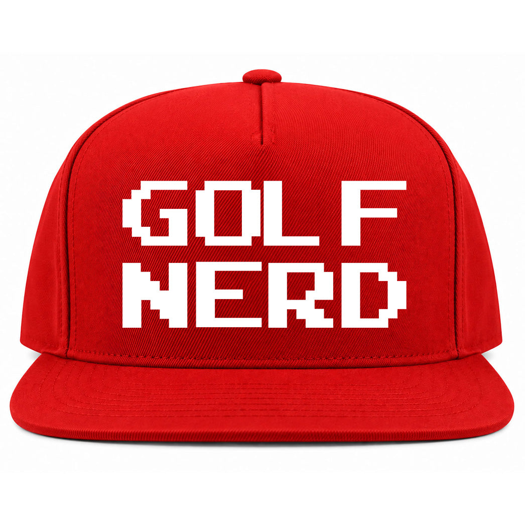 Red Golf Nerd Golf Snapback Hat