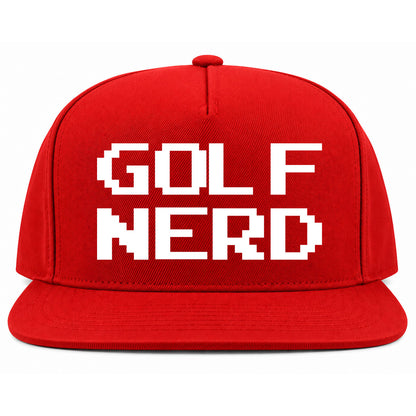 Red Golf Nerd Golf Snapback Hat