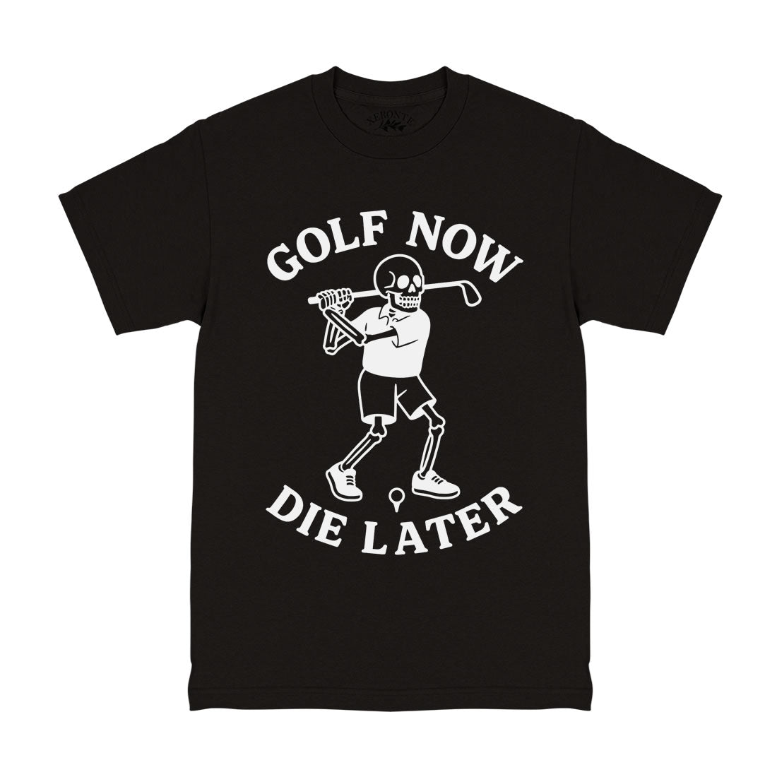 Black Golf Now Die Later Skull Skeleton Men's T-Shirt