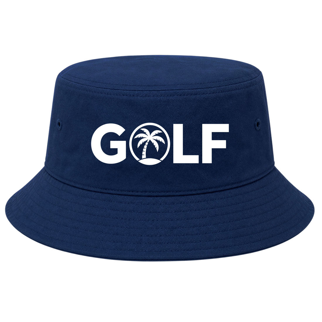 Navy Golf Palm Tree Logo Golf Bucket Hat