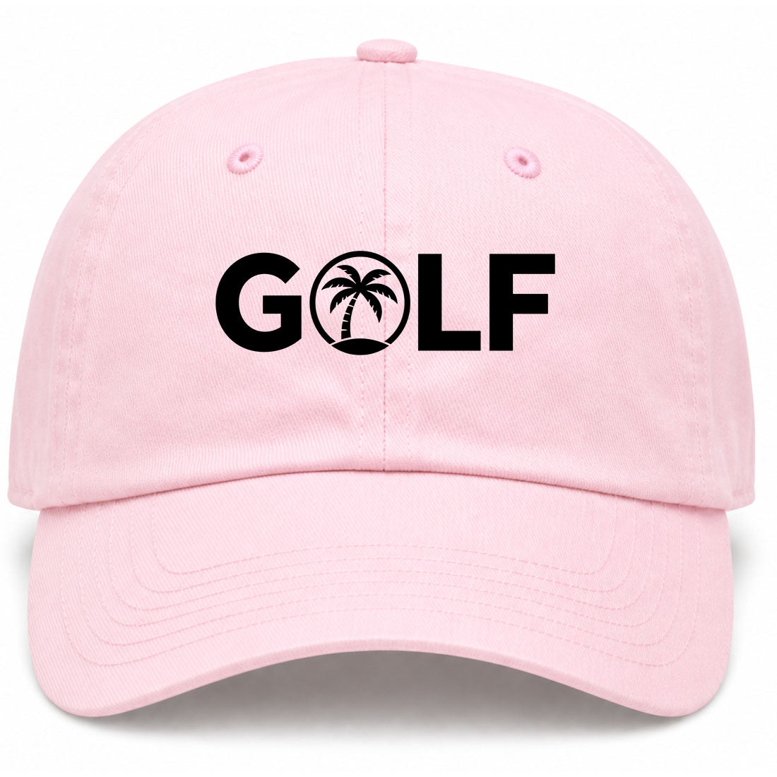 Pink Golf Palm Tree Logo Golf Dad Hat