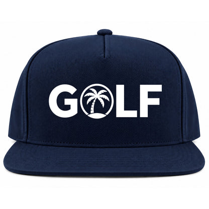 Navy Blue Golf Palm Tree Logo Golf Snapback Hat