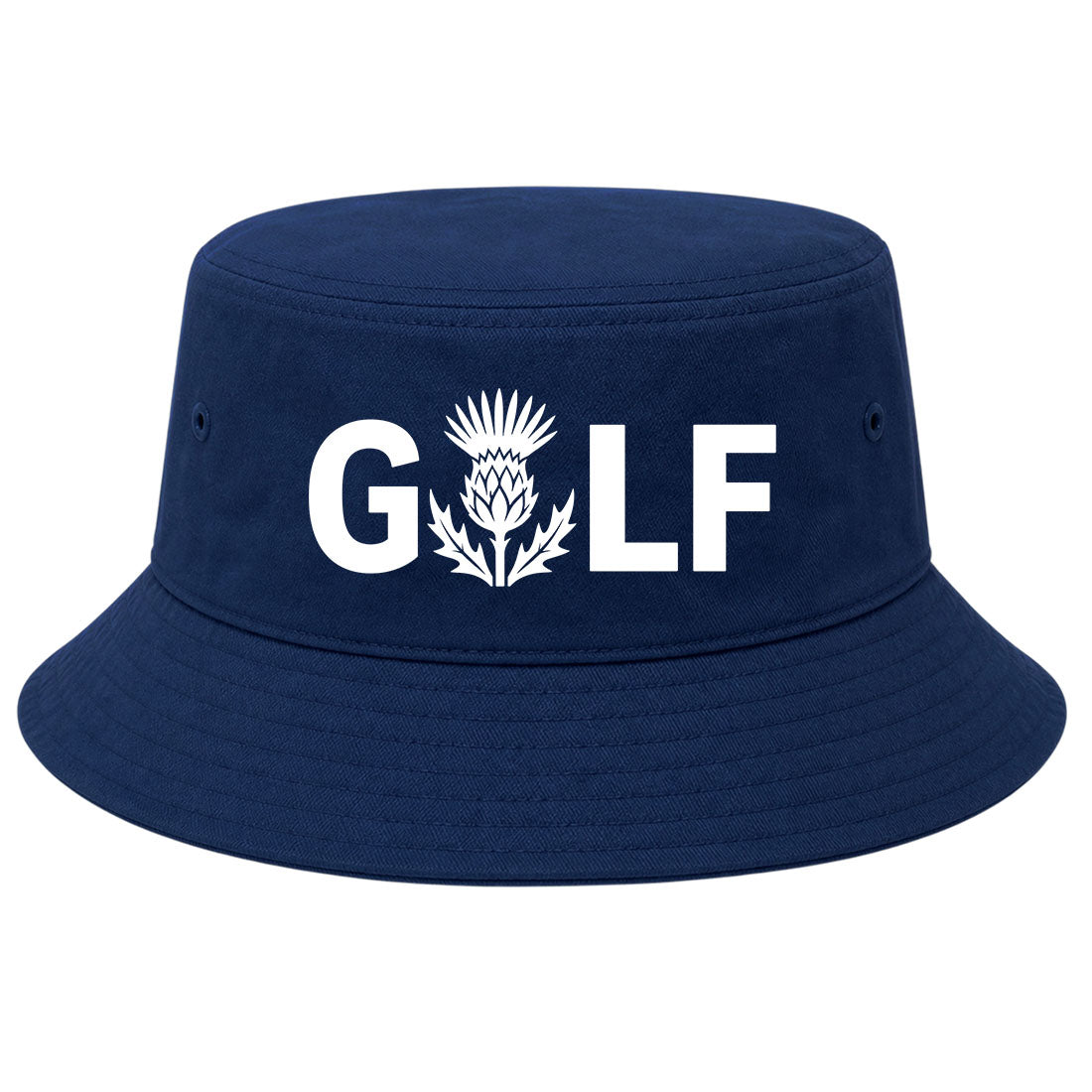 Navy Golf Scottish Thistle Flower Golf Bucket Hat