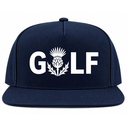 Navy Blue Golf Scottish Thistle Flower Golf Snapback Hat