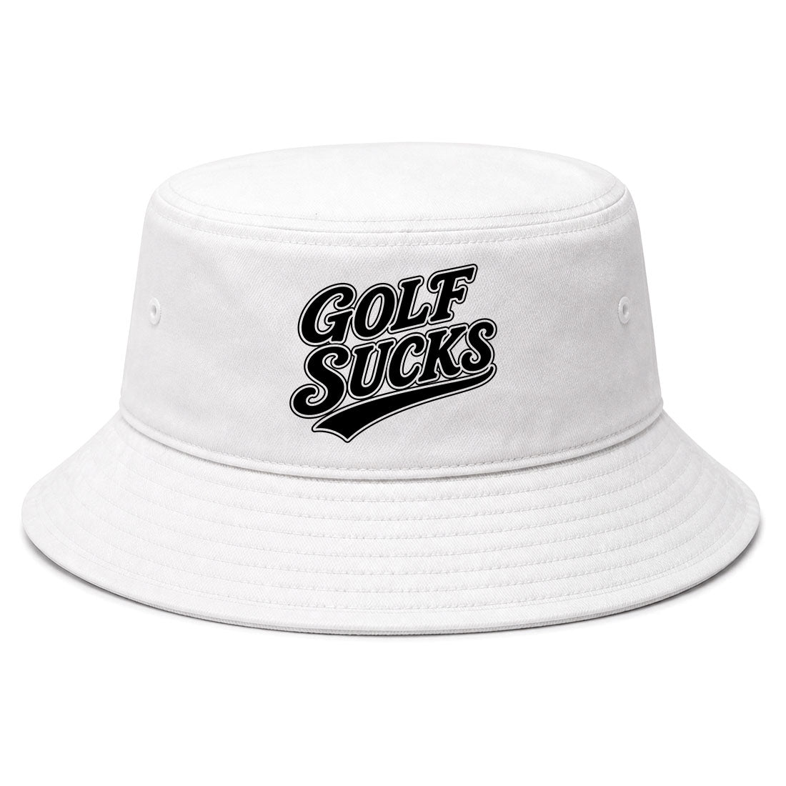 White Golf Sucks Golf Bucket Hat