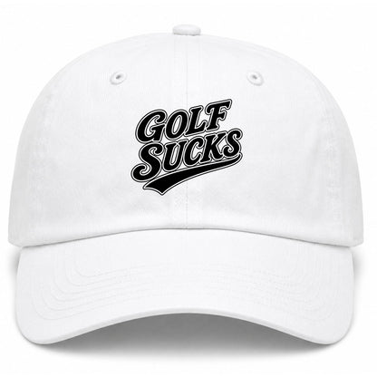White Golf Sucks Golf Dad Hat