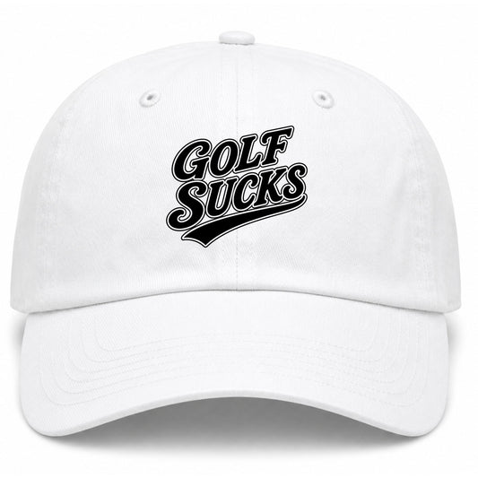 White Golf Sucks Golf Dad Hat