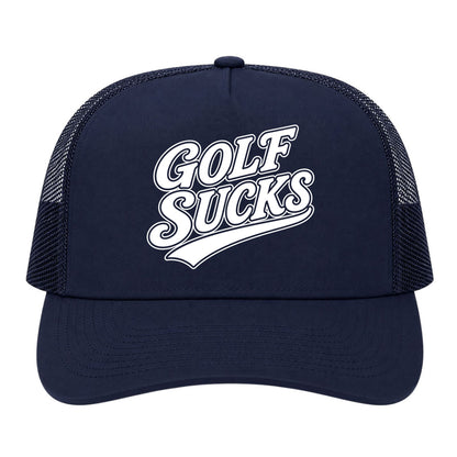 Navy Blue Golf Sucks Golf Trucker Hat