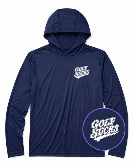 Navy Blue Golf Sucks Men's Lightweight Performance Golf Hoodie