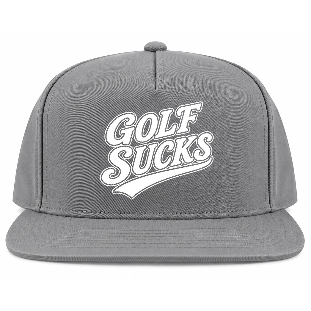 Grey Golf Sucks Golf Snapback Hat