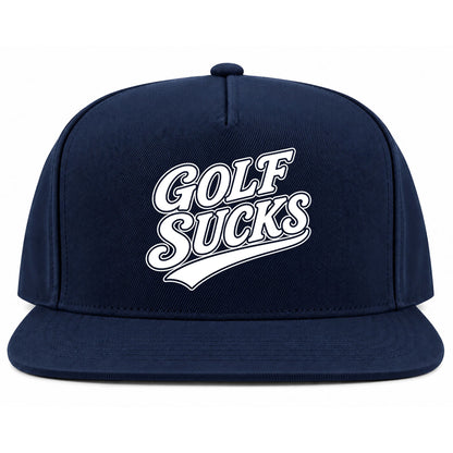 Navy Blue Golf Sucks Golf Snapback Hat